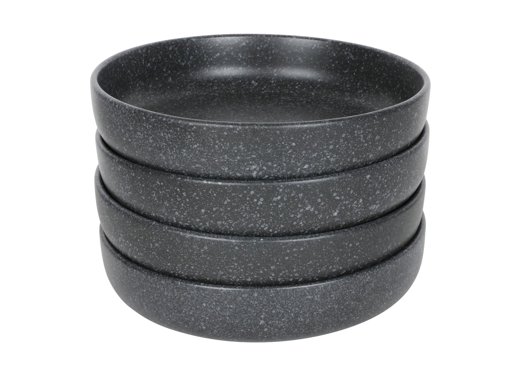 Nature Keramik-Teller tief 20,5cm 4er-Set Anthrazit