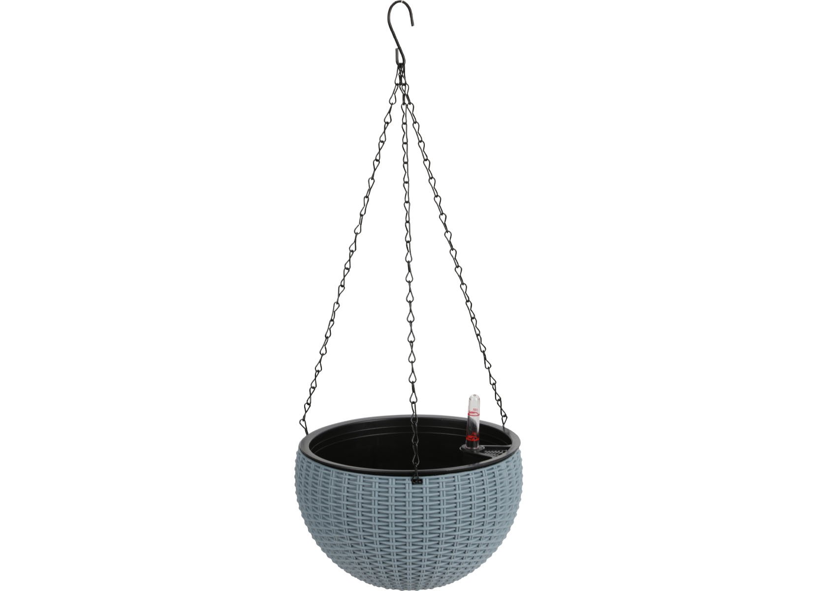Grüner Jan Hängeampel Rattanoptik 26cm Rauchblau