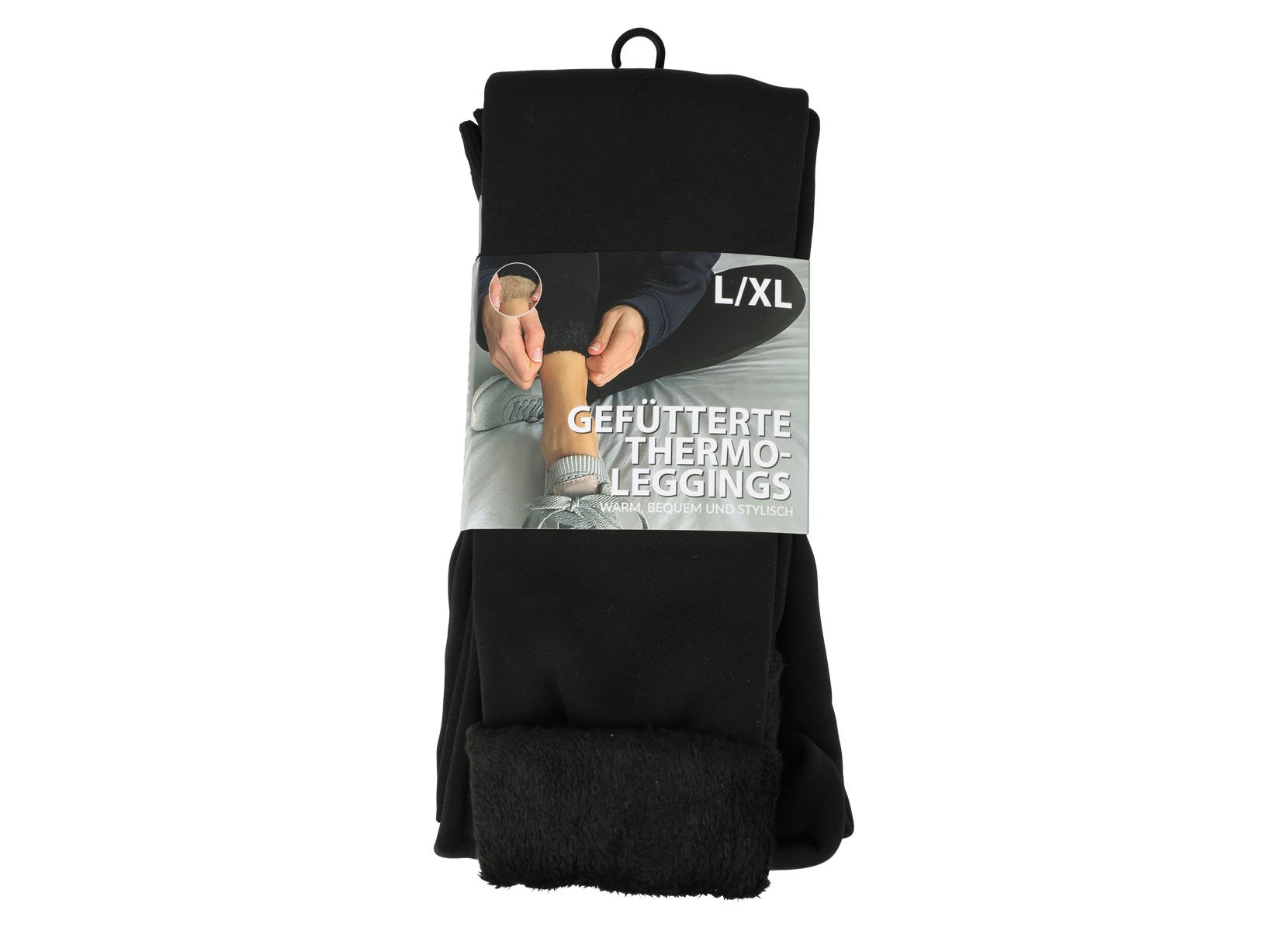 Thermo-Leggings mit Innenfleece Schwarz L/XL