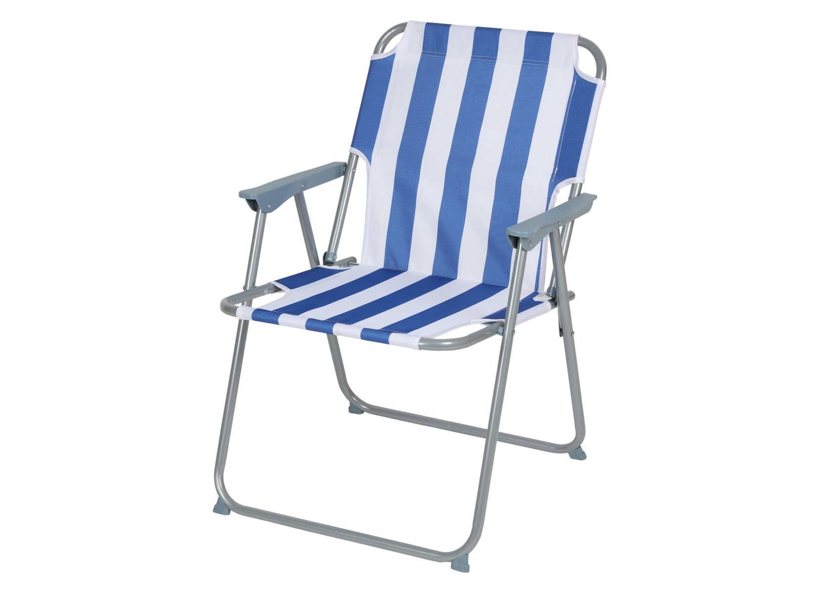 Camping-Klappstuhl Blau/Weiß gestreift