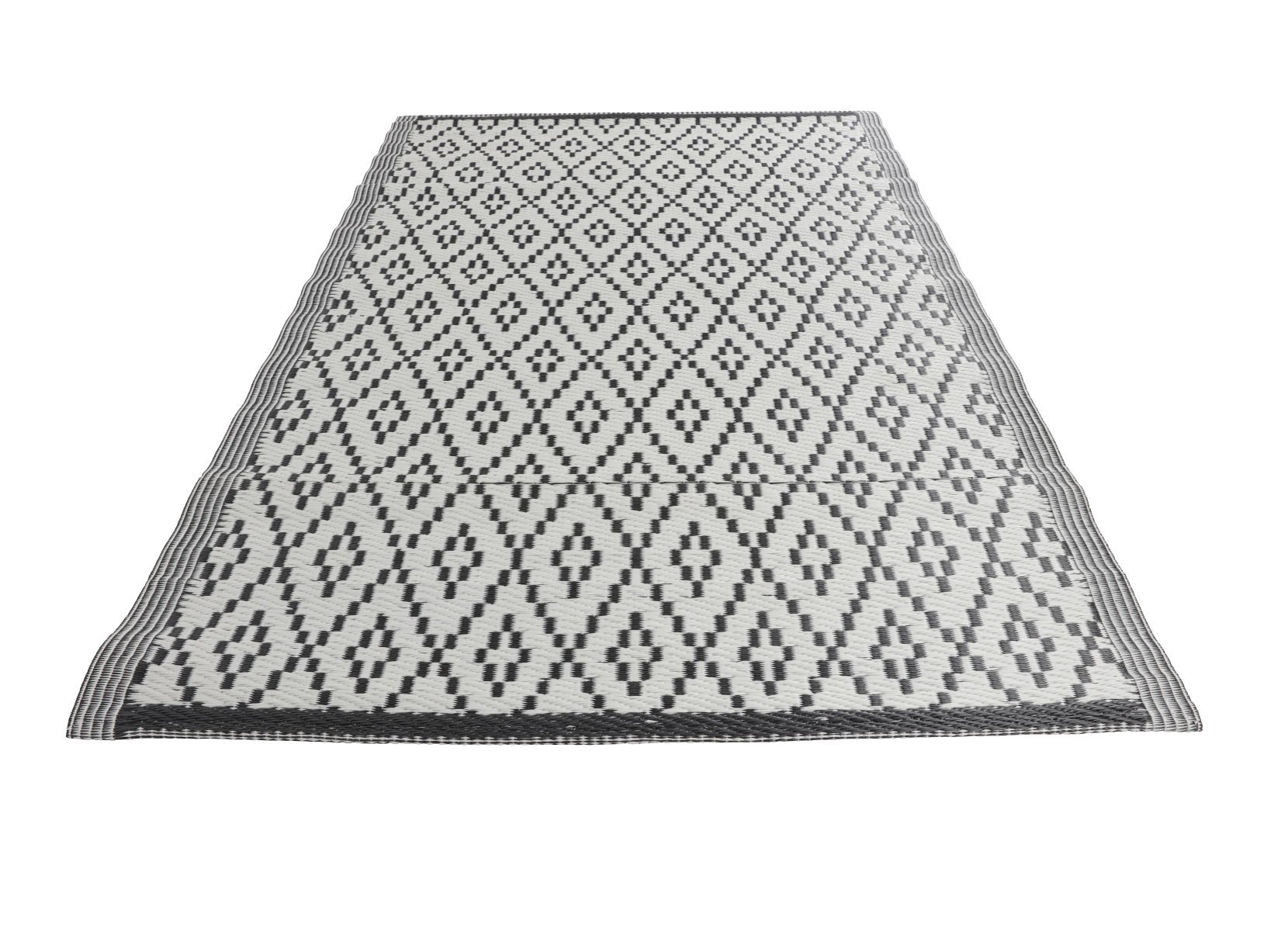 Outdoor-Teppich Rautenmuster 180x120cm Anthrazit