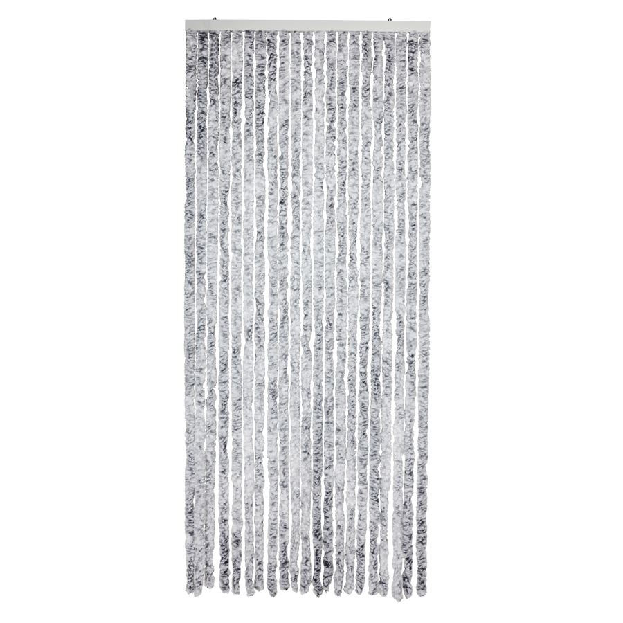 Chenille-Flauschvorhang 90x200cm Grau/Weiß