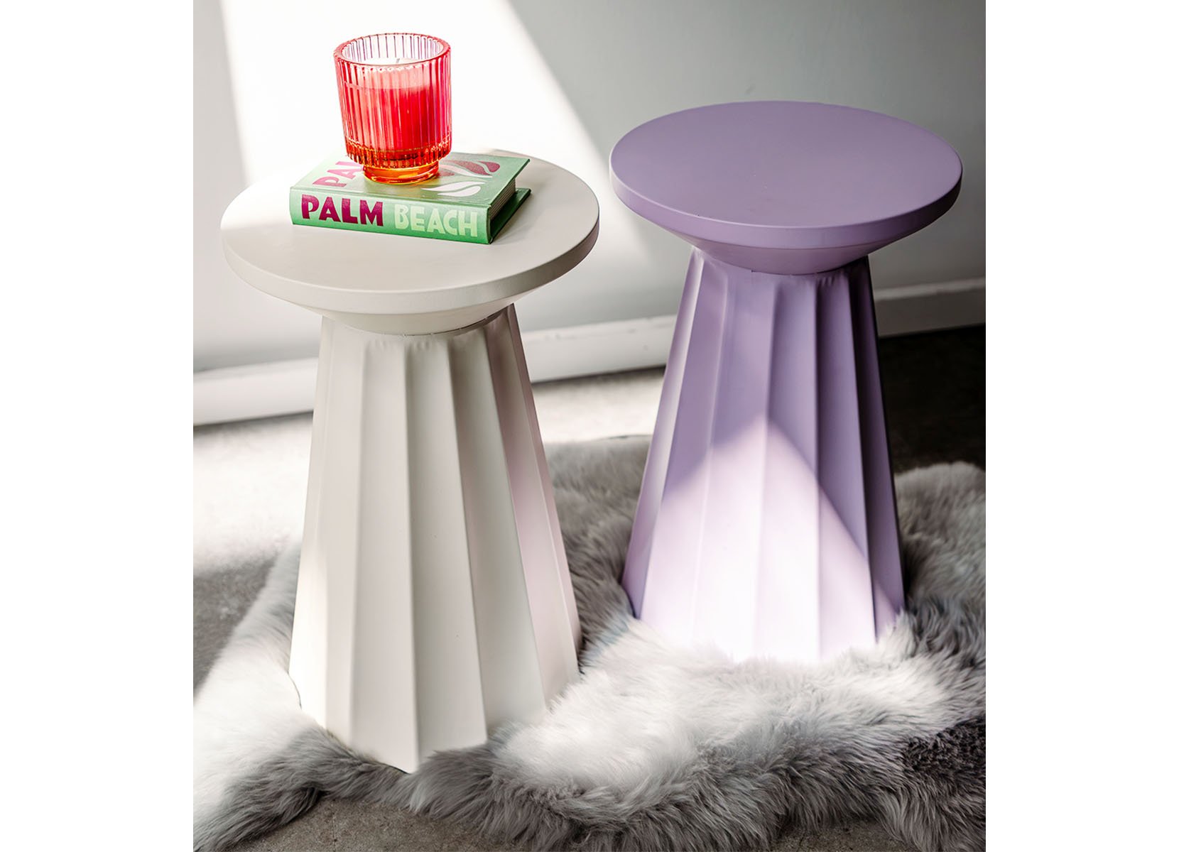 Metall-Hocker 30x46cm Violett