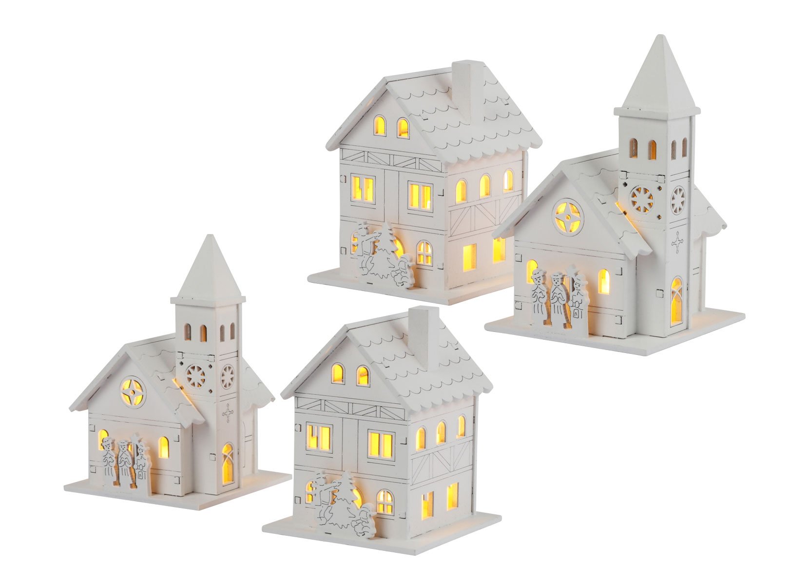 Weihnachts-LED-Dekohaus aus Holz
