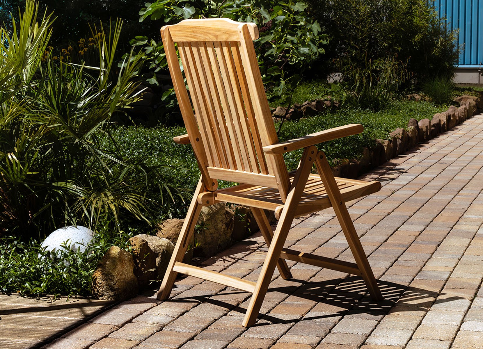 Teak-Klappsessel Natur unbehandelt