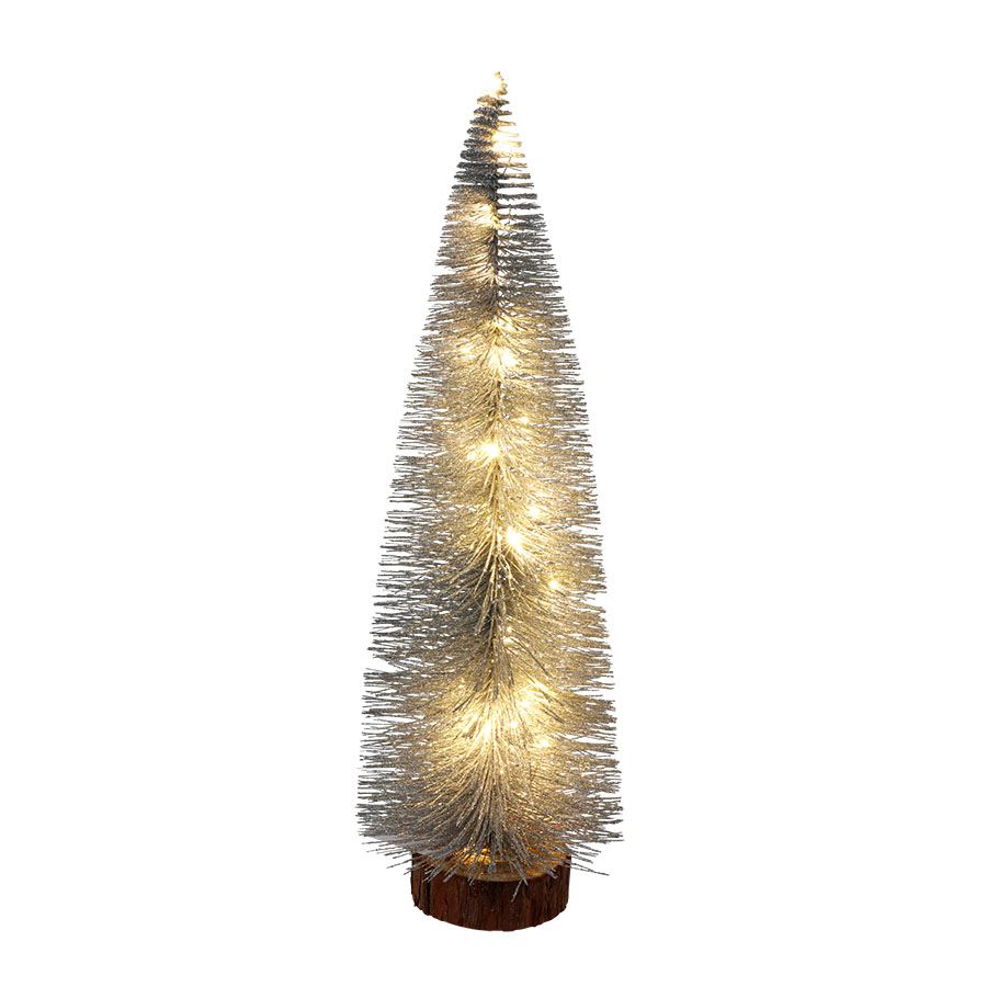 Deko-Tannenbaum mit Glitzer und 25 LEDs 50cm Warmweiß