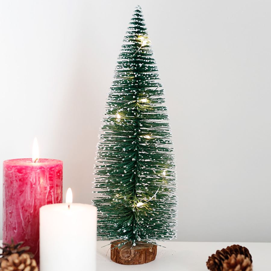 Deko-Tannenbaum 30cm beschneit mit 10 LEDs Warmweiß