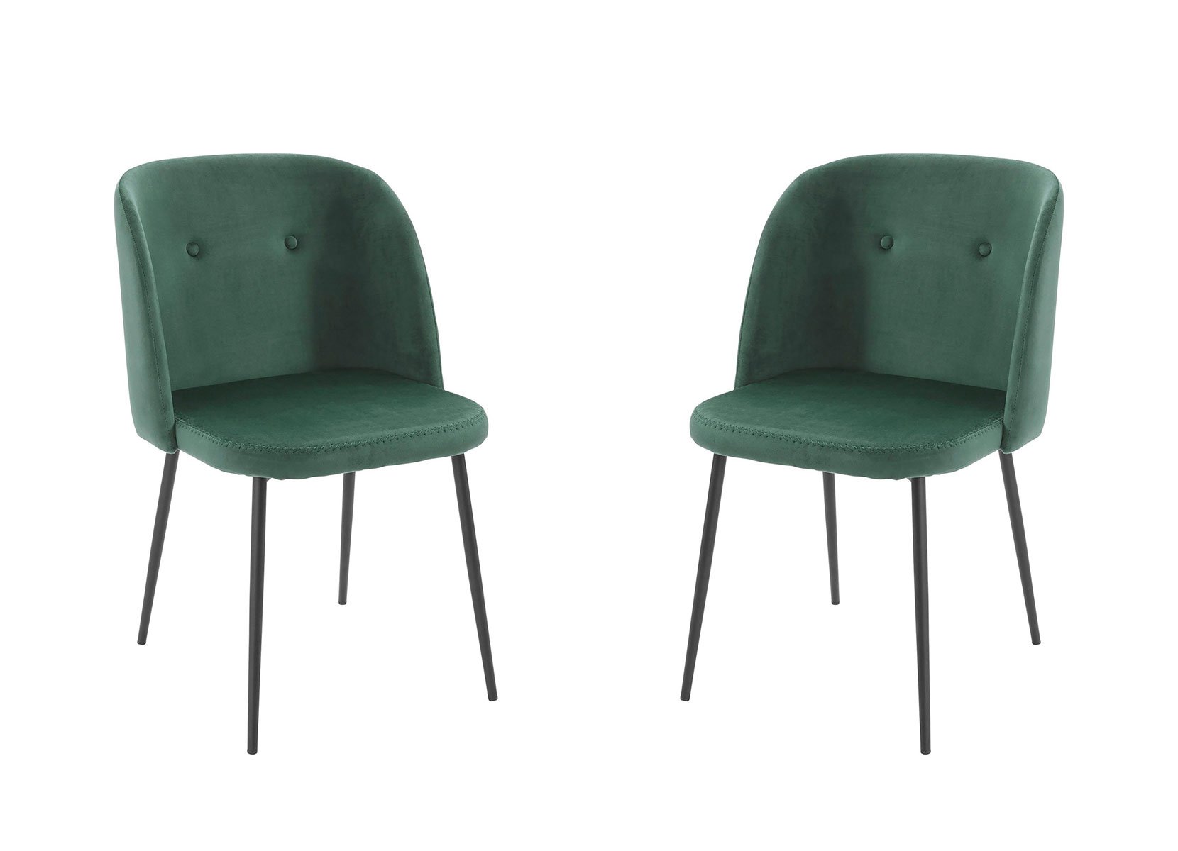 Esszimmerstühle aus Samt mit Metallfüßen 2er-Set Grün
