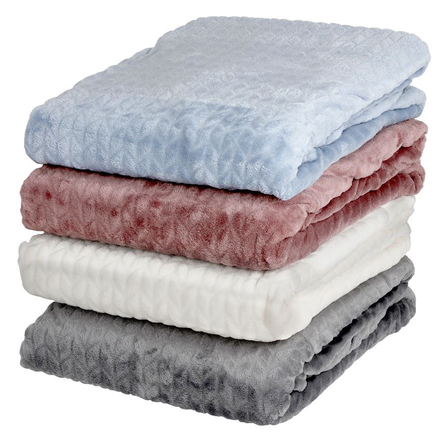 Kuscheldecke Jacquardmuster 150x200cm Creme