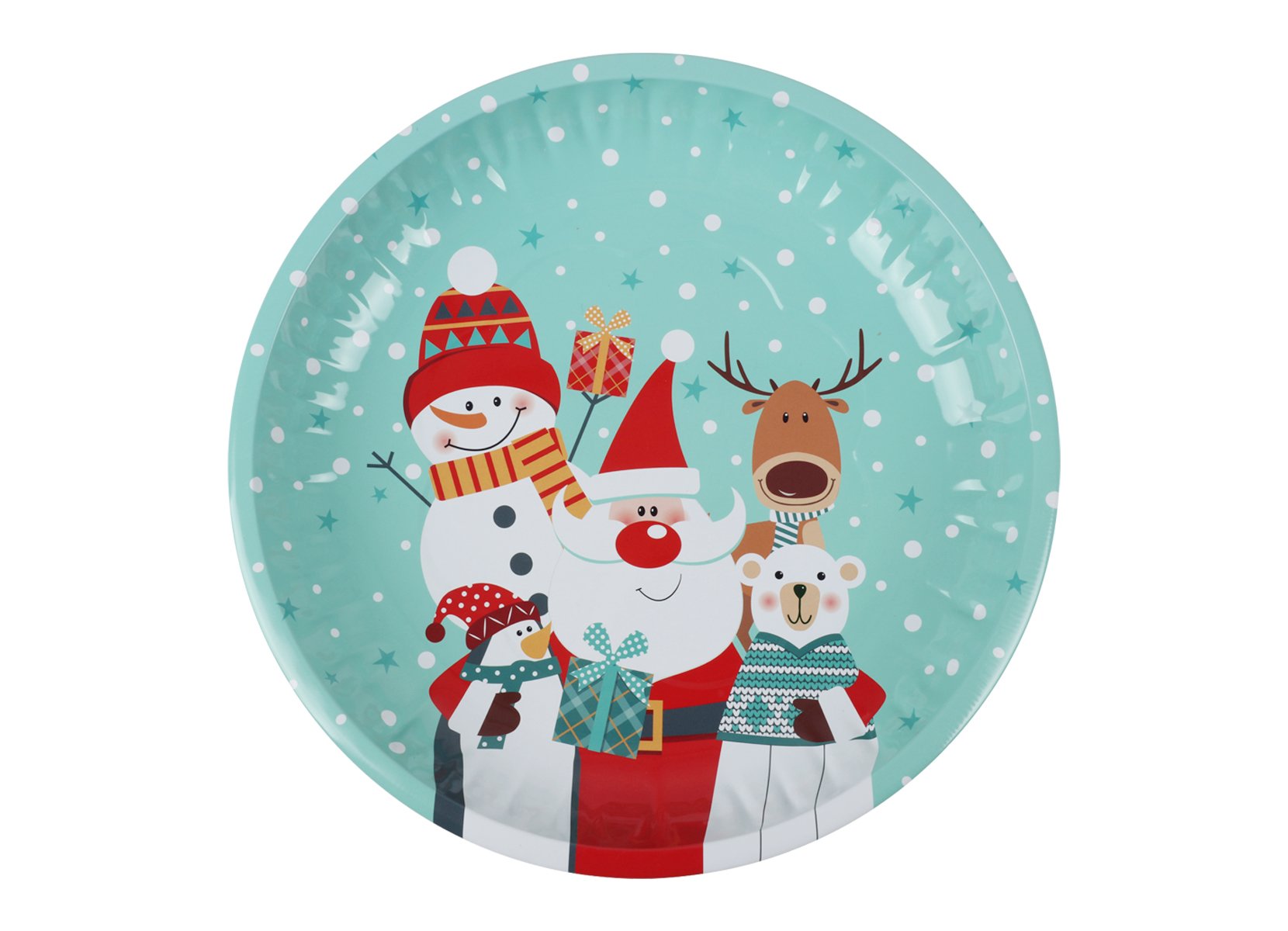 Weihnachts-Dekoteller aus Metall 26cm
