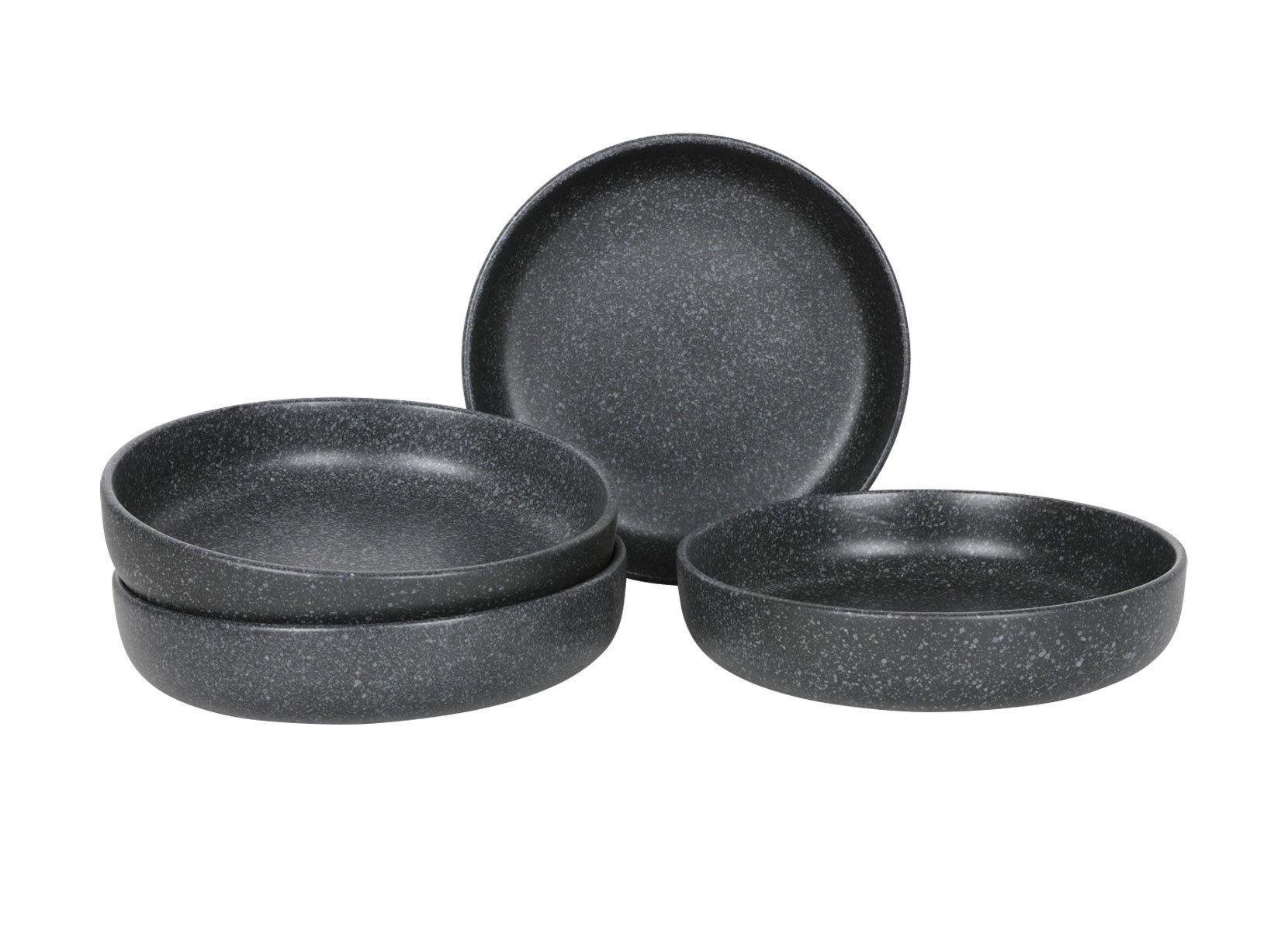 Nature Keramik-Teller tief 20,5cm 4er-Set Anthrazit