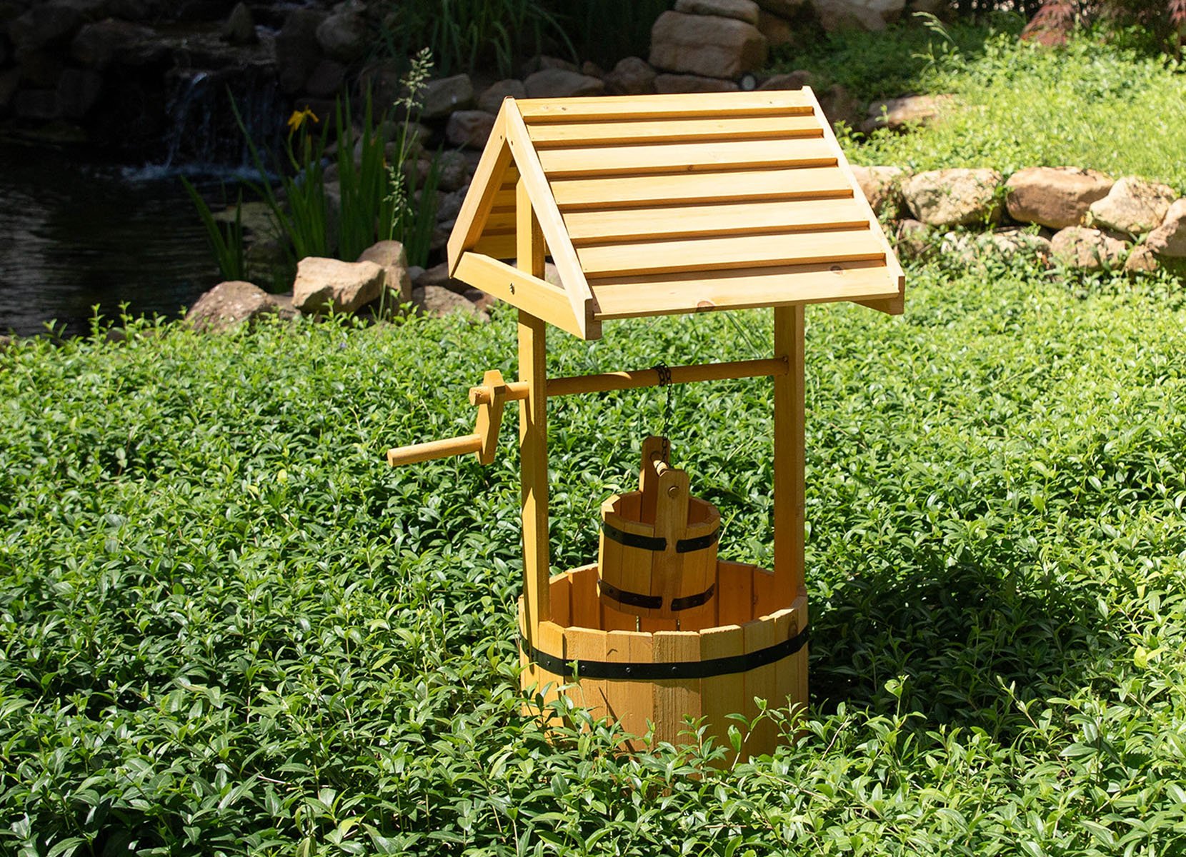 Pflanzbrunnen aus Tannenholz 85cm