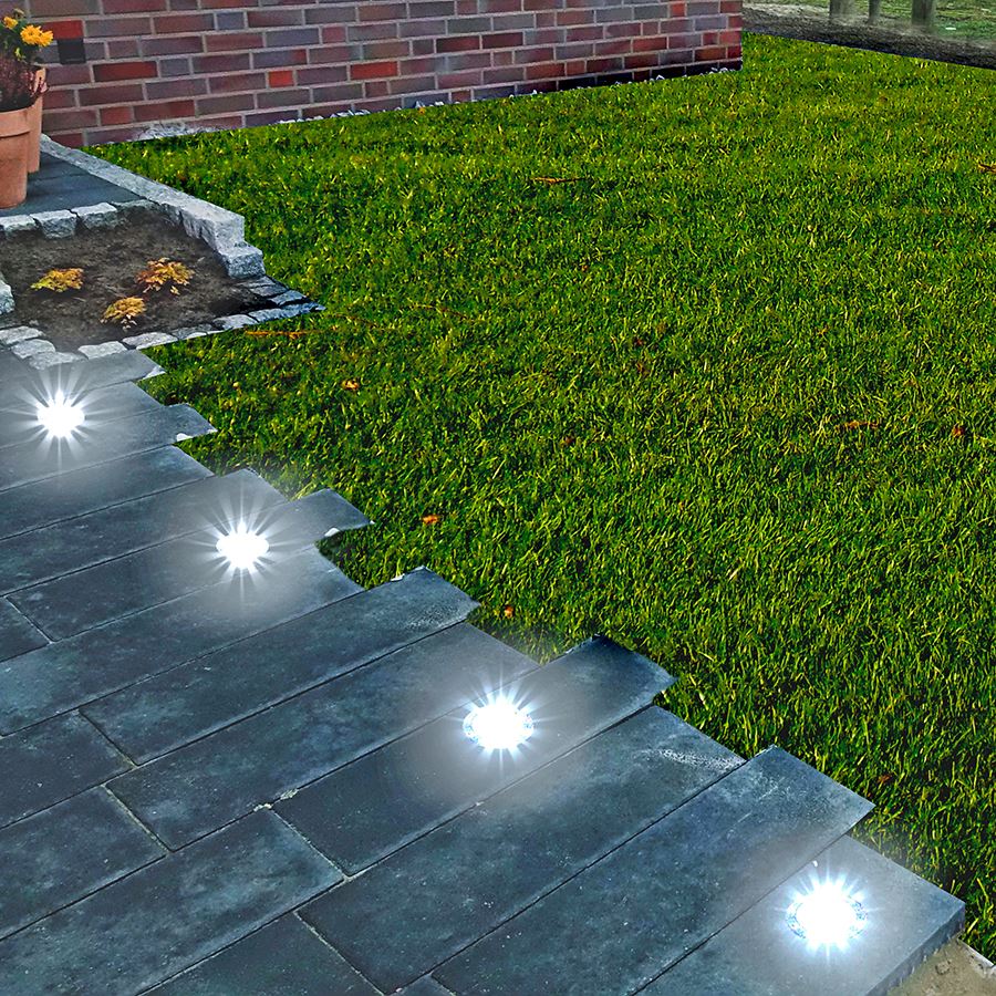 LED-Solar-Bodeneinbauleuchte Rund 8,5x3,5cm