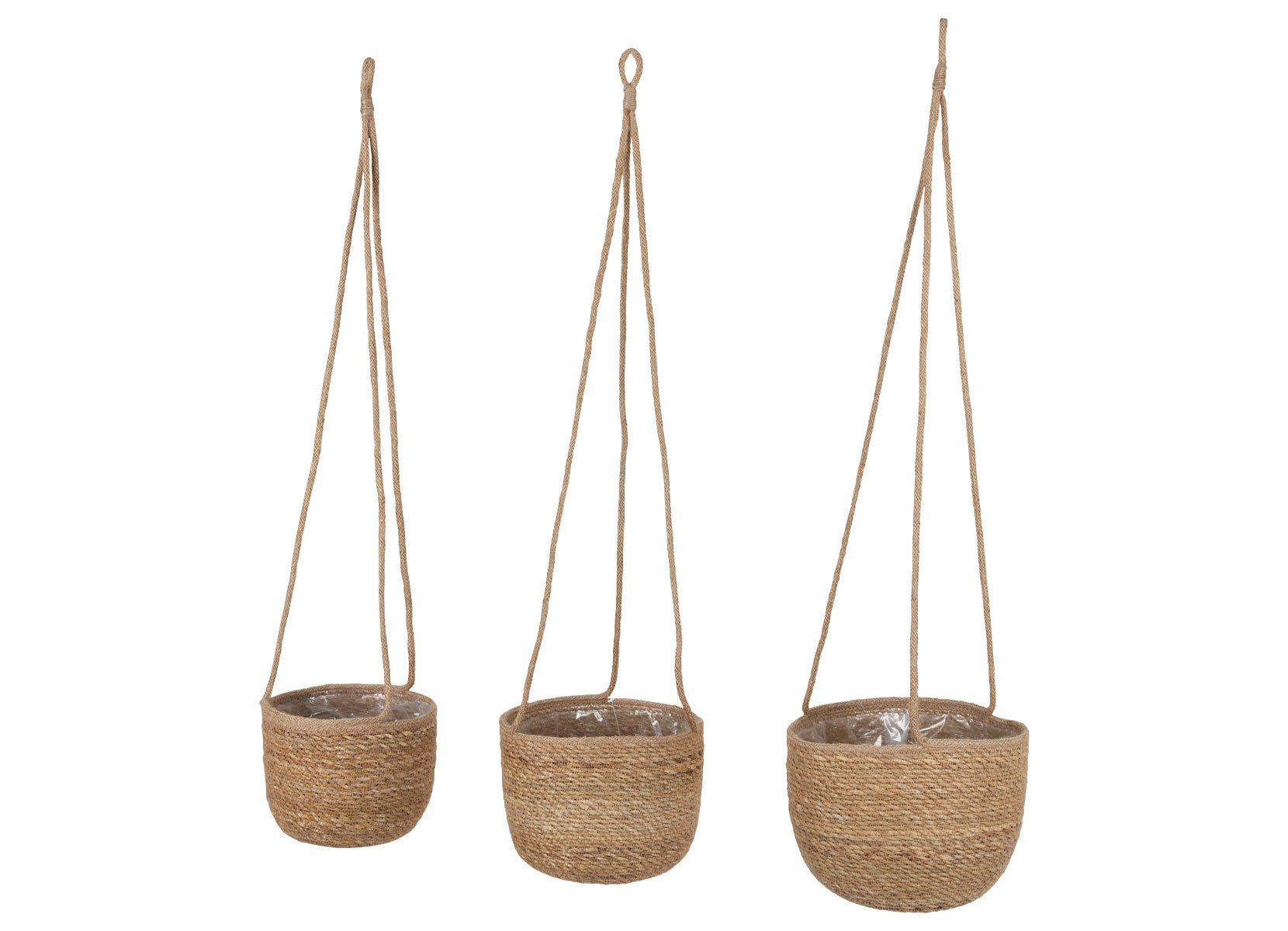 Blumenampeln aus Seegras 3er-Set