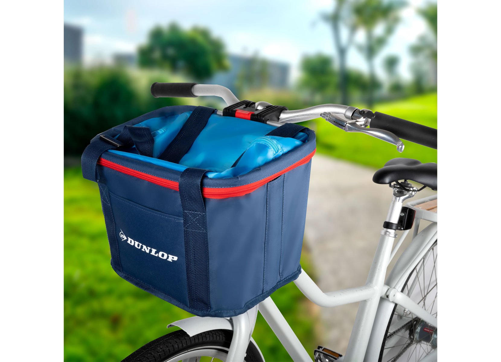 Dunlop Fahrradkorb mit Tragegriffen 15L Blau