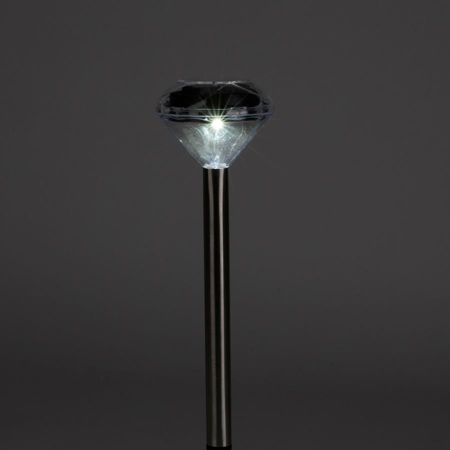 Solar-Gartenleuchte Diamant kaltweiß