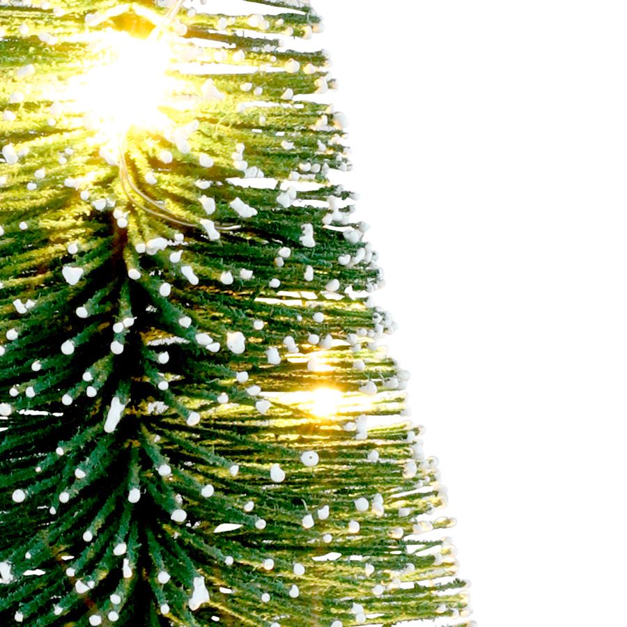 Deko-Tannenbaum 21cm beschneit mit 5 LEDs Warmweiß
