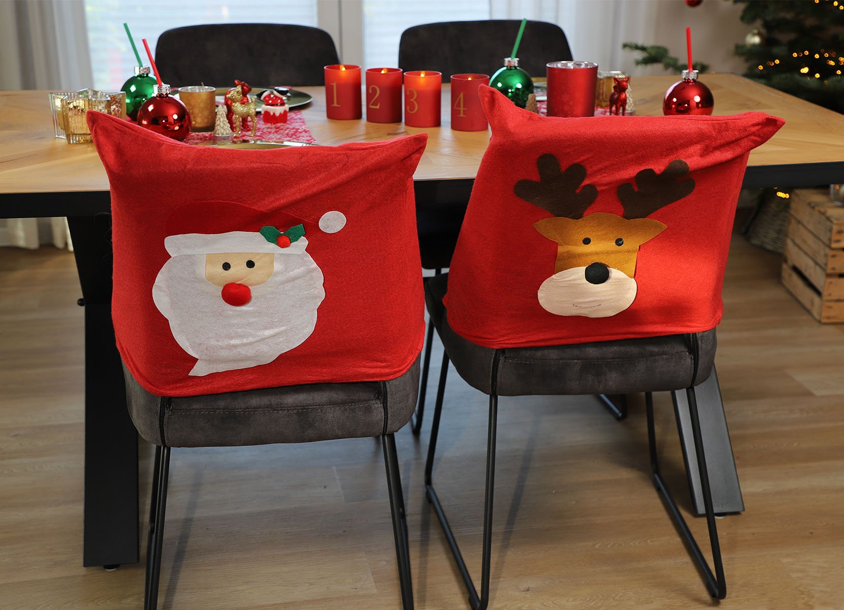 Weihnachtliche Stuhlhusse mit Motiv 48x50cm