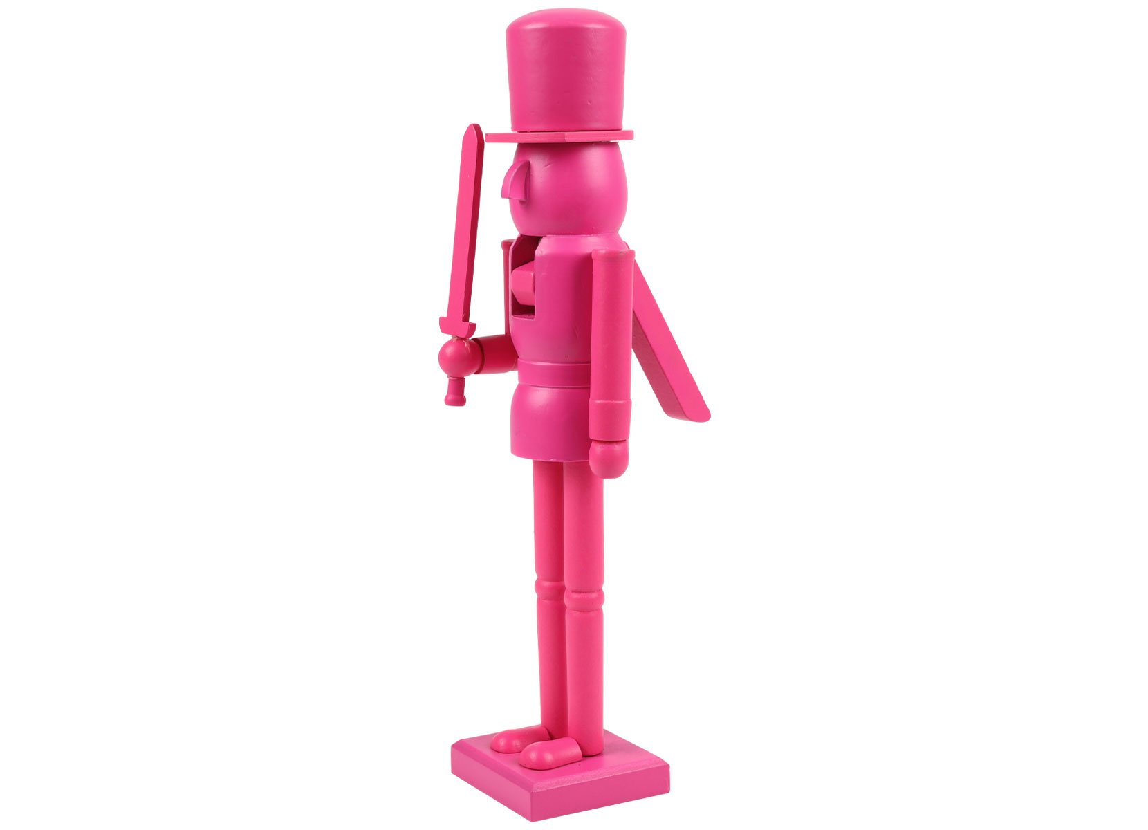 Stylischer Deko-Nussknacker aus Holz 38cm Pink