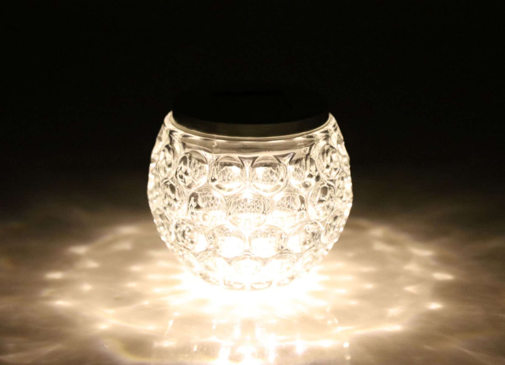 Solar-Glasleuchte mit LED-Licht Warmweiß
