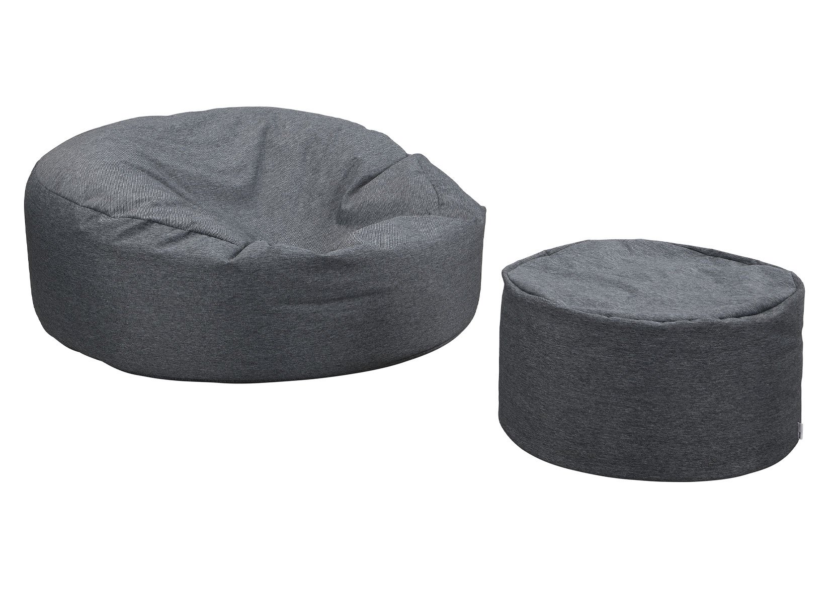 Home Deluxe CLOUD - XXL Outdoor Sitzsack mit Hocker Anthrazit
