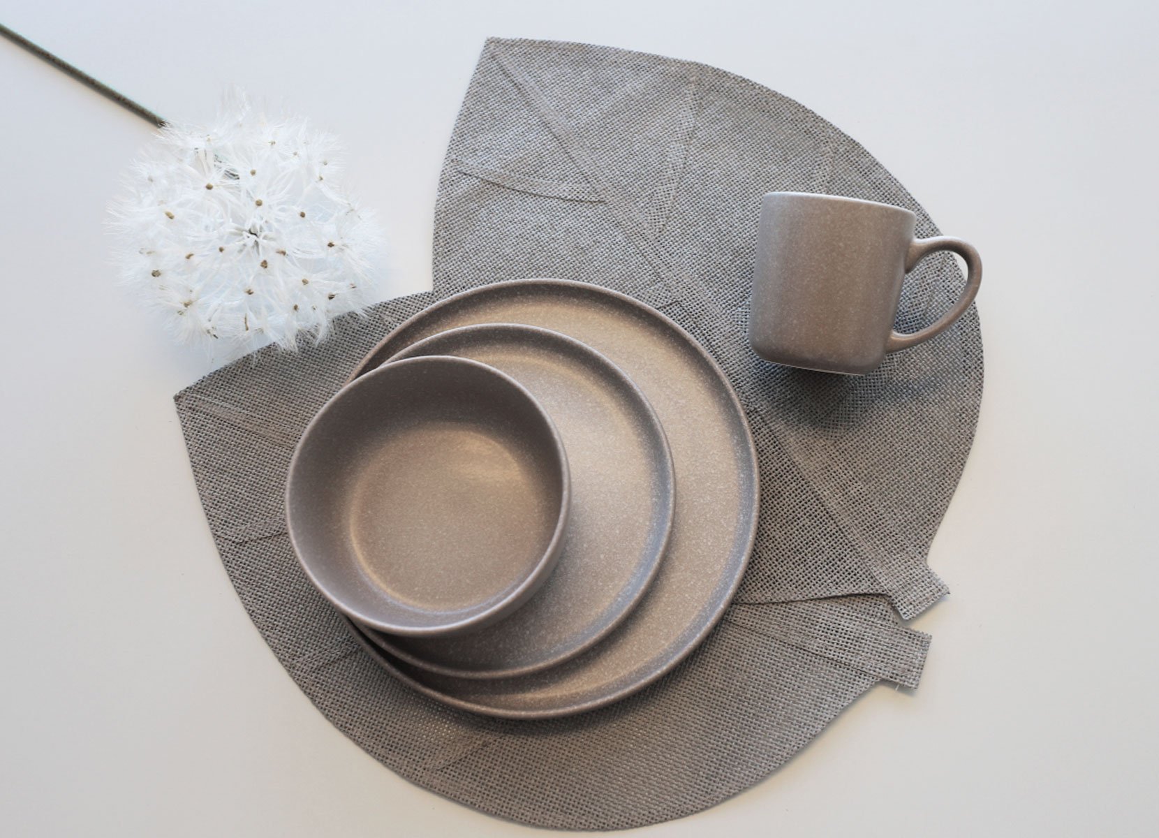 Nature Keramik-Teller tief 20,5cm 4er-Set Beige