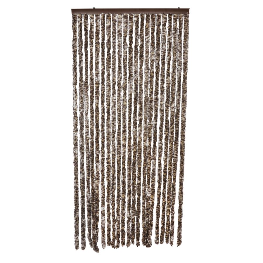 Chenille-Flauschvorhang 90x200cm Beige/Braun