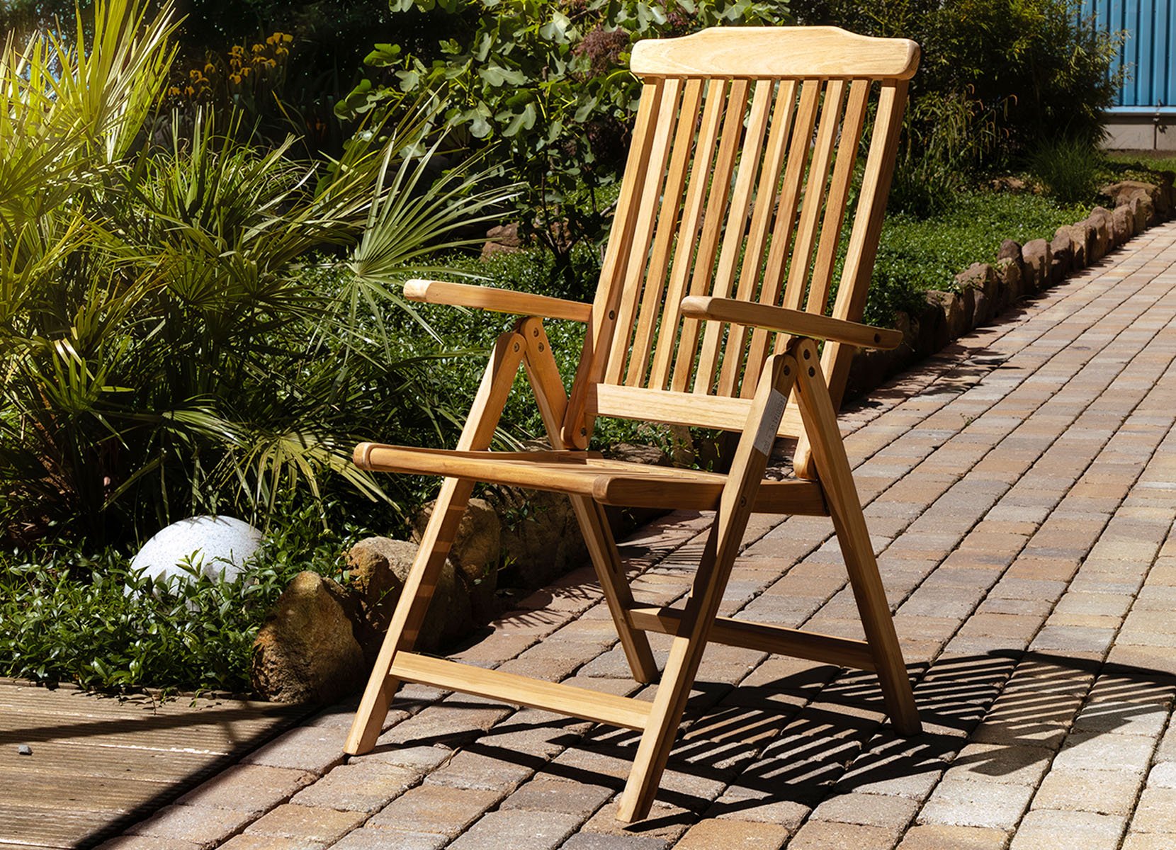Teak-Klappsessel Natur unbehandelt