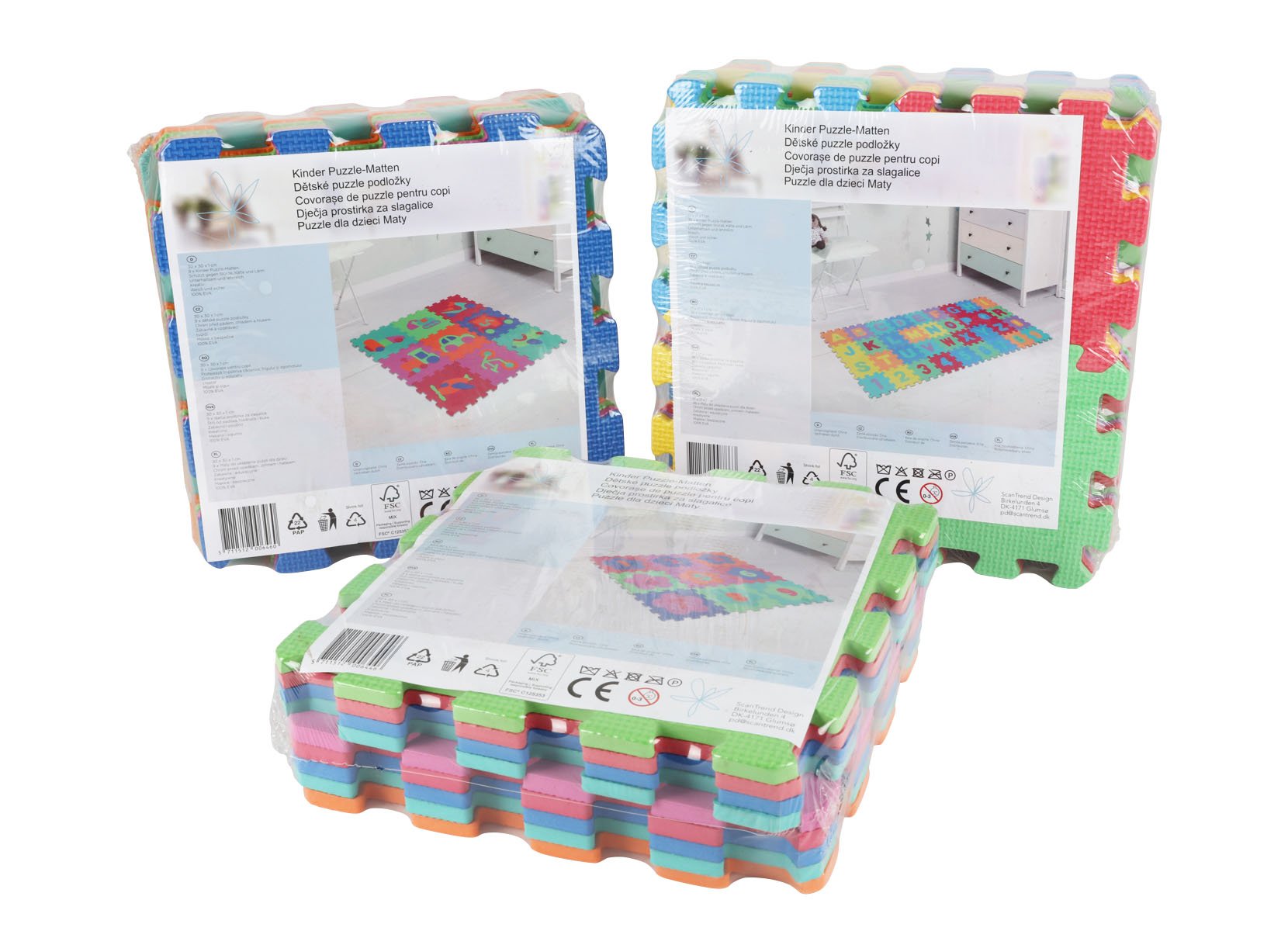 Puzzlematte mit Motiven und Zahlen Bunt
