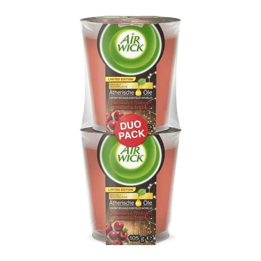 Air Wick Wohlfühl-Duftkerze Duo Zimtzauber & Bratapfel 2x105g