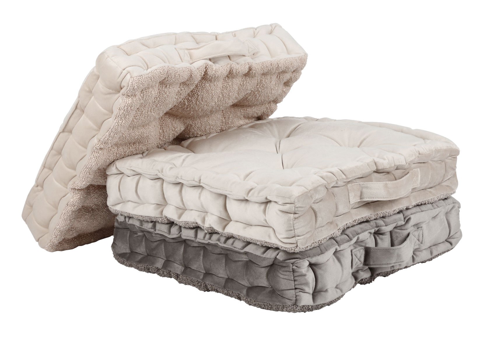 Bodenkissen Doubleface 38x38x10cm Taupe