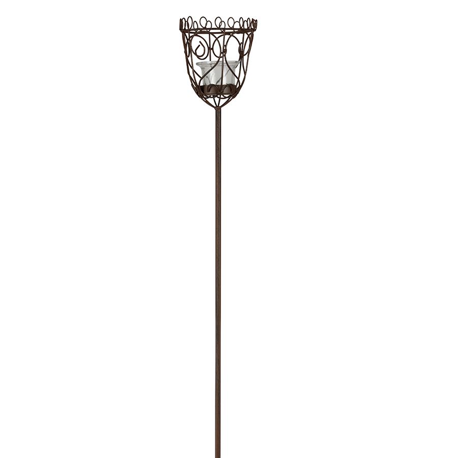 Metall-Gartenstecker Krone 11x98cm Rostbraun