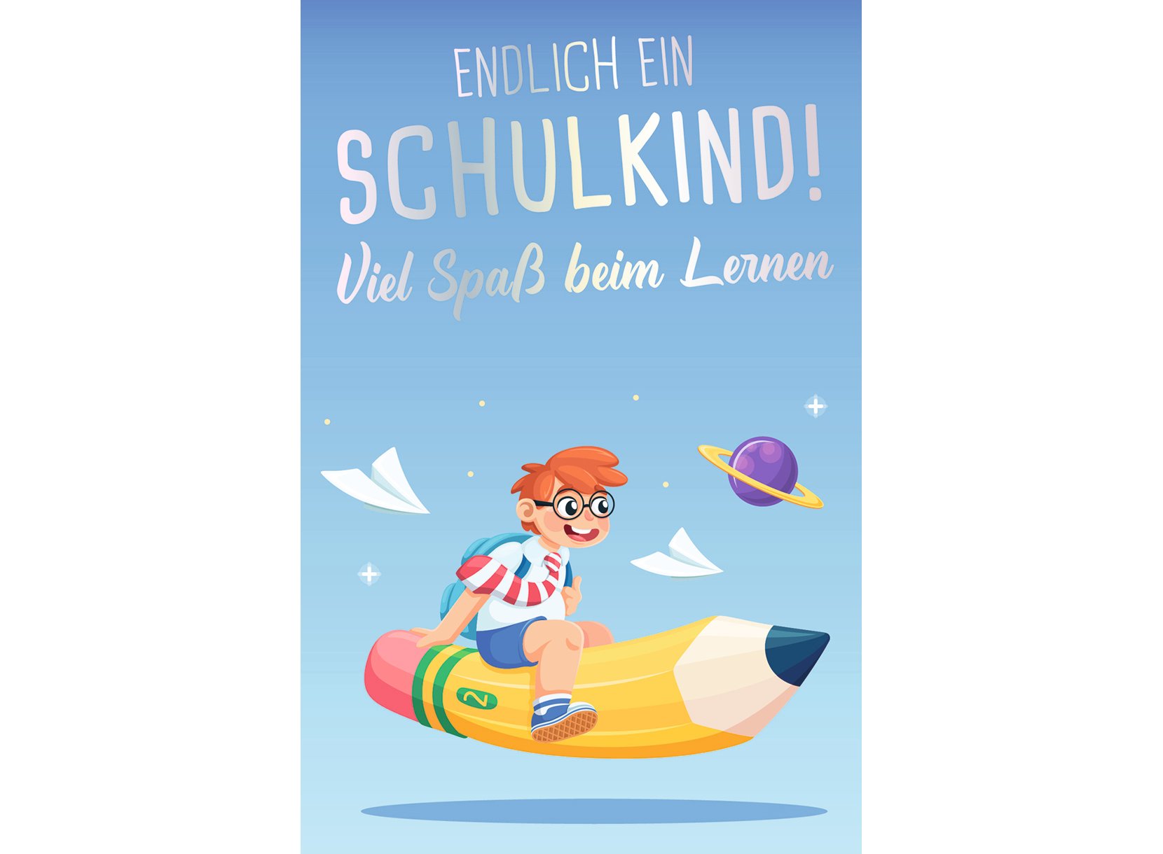 Grußkarte zum Schulanfang, verschiedene Motive Grußkarte zum Schulanfang, verschiedene Motive
