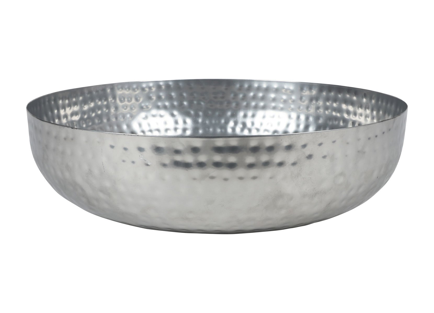 Deko-Metallschale mit Hammerschlagoptik 37x10cm Silber