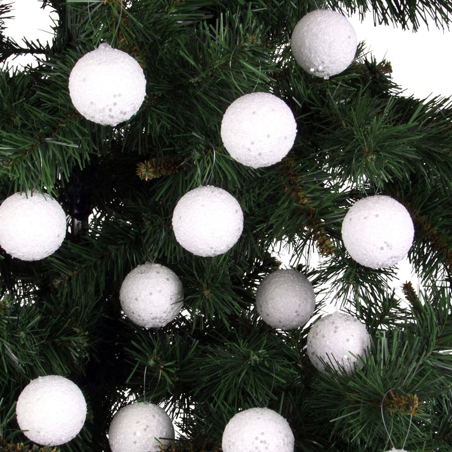 Weihnachtsbaumkugeln Schneeball 5cm 24er-Set