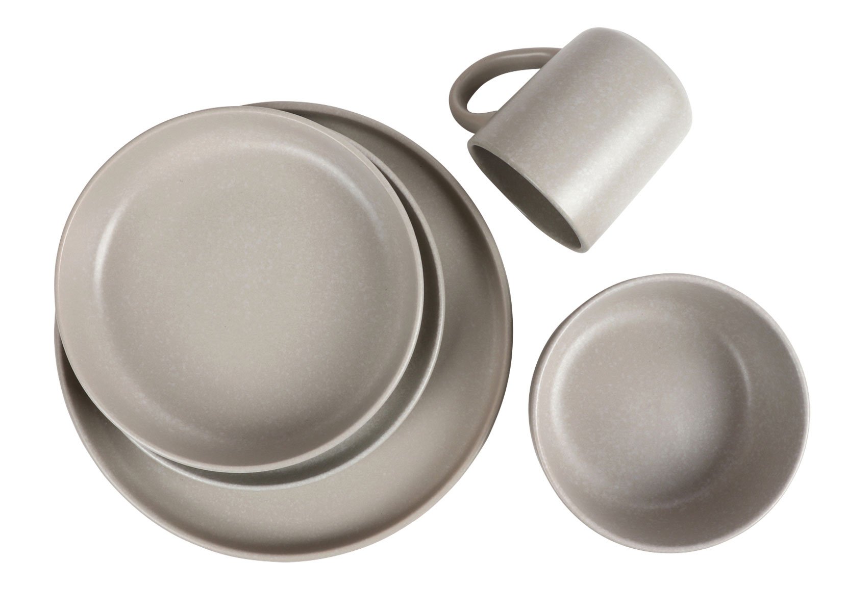 Nature Keramik-Teller tief 20,5cm 4er-Set Beige
