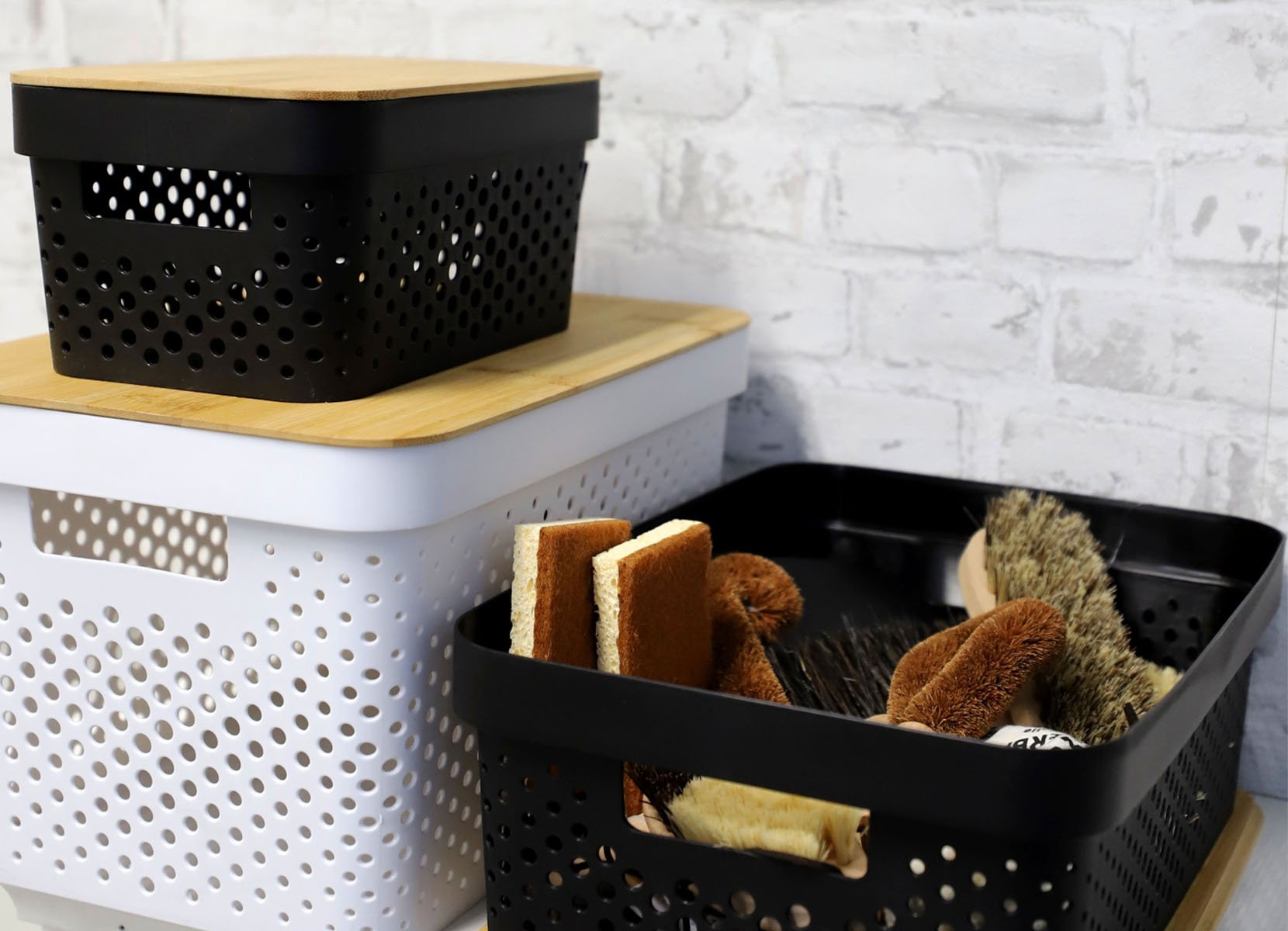 Aufbewahrungsbox mit Bambus-Deckel 11L