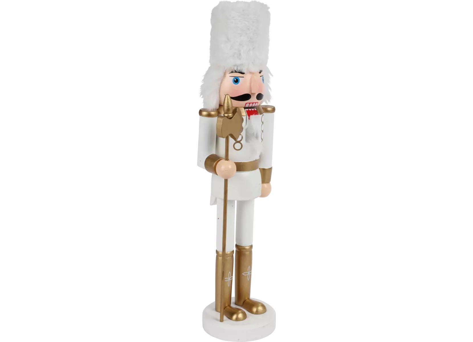 Deko-Nussknacker mit Samtumhang 38cm Schneeweiß