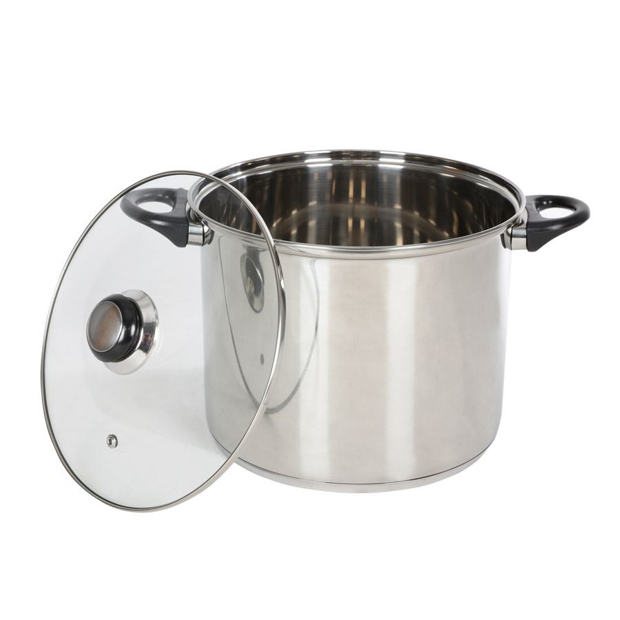 Edelstahl-Kochtopf mit Glasdeckel 7,5l