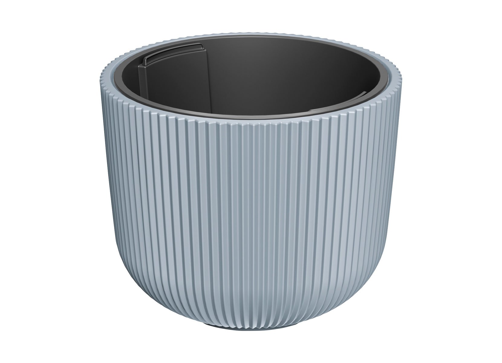 Blumentopf Milly bauchig Rillendesign mit Einsatz 39cm Steingrau Blumentopf Milly bauchig Rillendesign mit Einsatz 39cm Steingrau