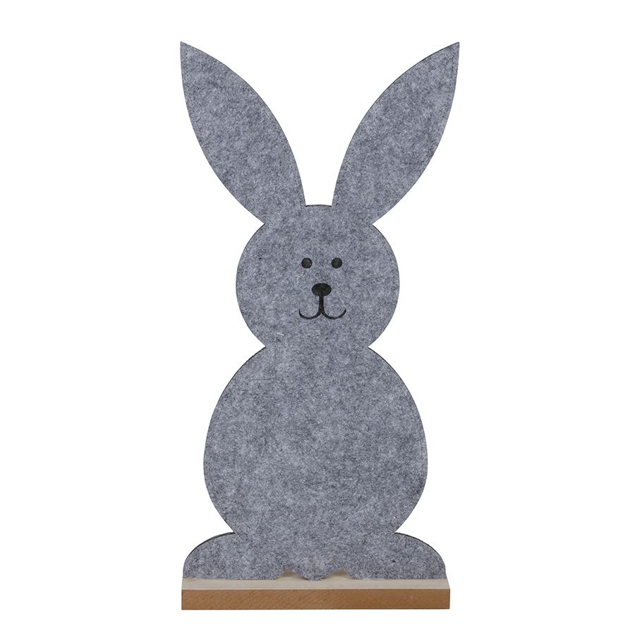 Filz-Dekofigur Osterhase 62cm Hellgrau