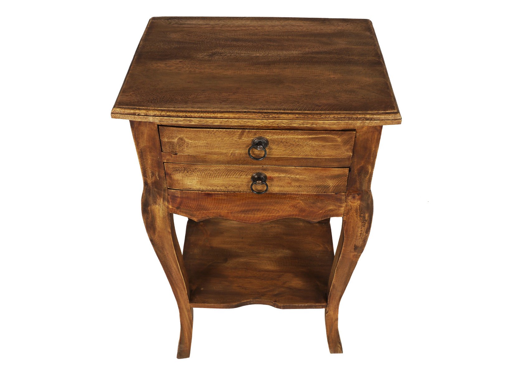 Antiker Holz-Beistelltisch Fiorellia aus Mahagoniholz 40x67x30cm