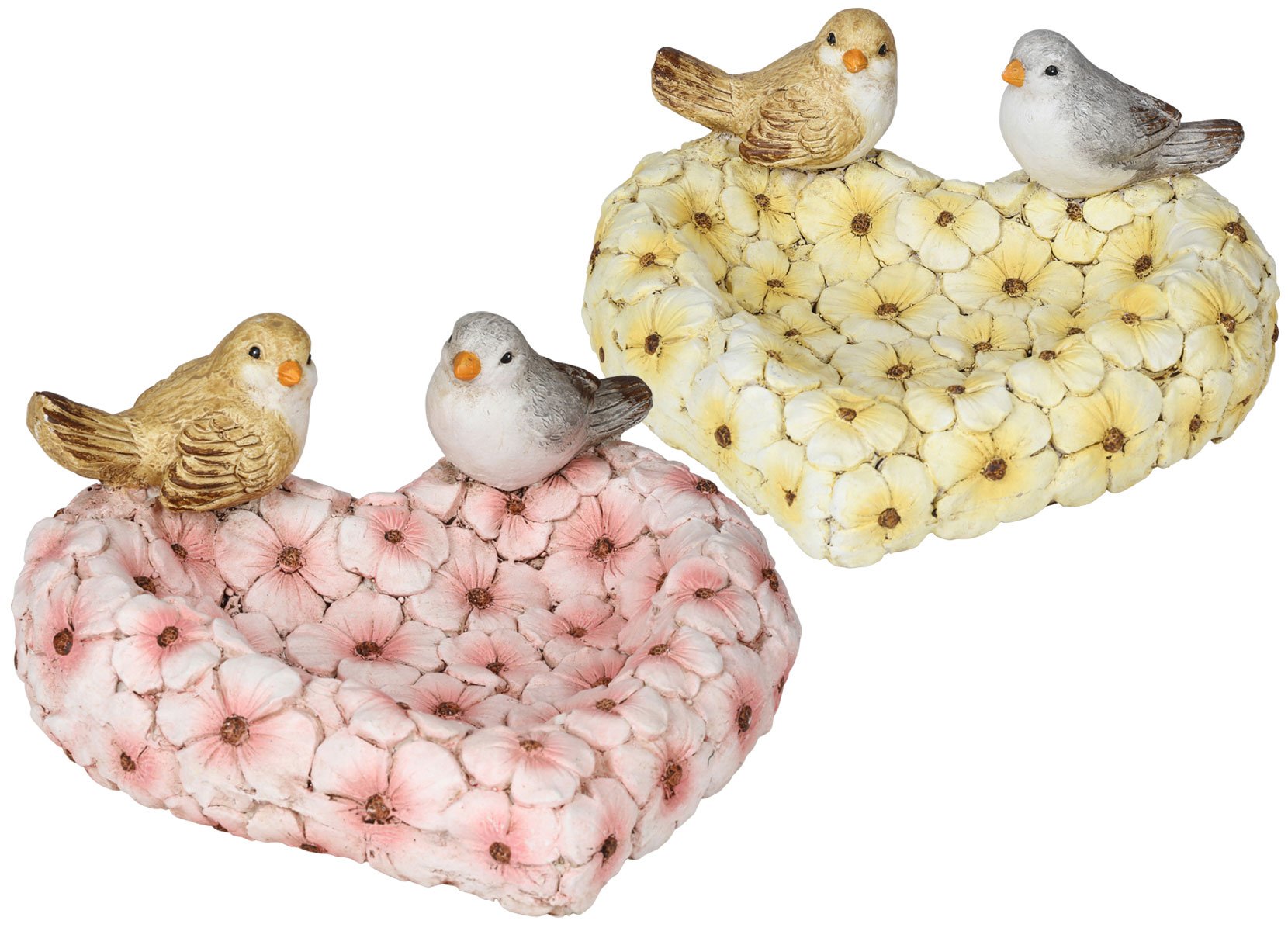 Vogeltränke Blumen mit Vögelchen 30x28x15cm Herz