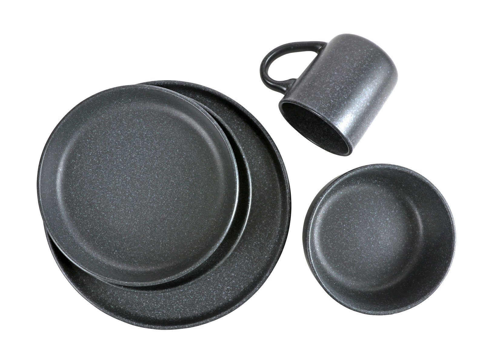 Nature Keramik-Teller tief 20,5cm 4er-Set Anthrazit