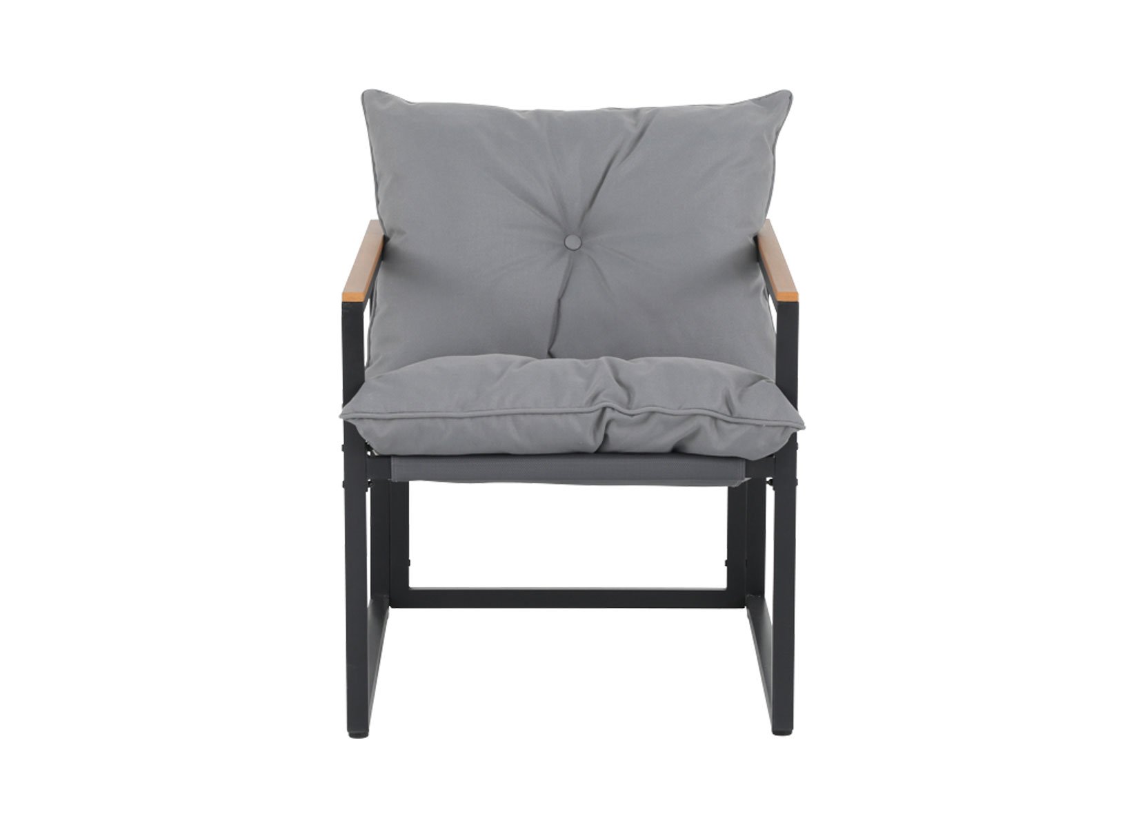 Loungeset mit Holzakzenten und Sitzkissen 4-teilig Loungeset mit Holzakzenten und Sitzkissen 4-teilig