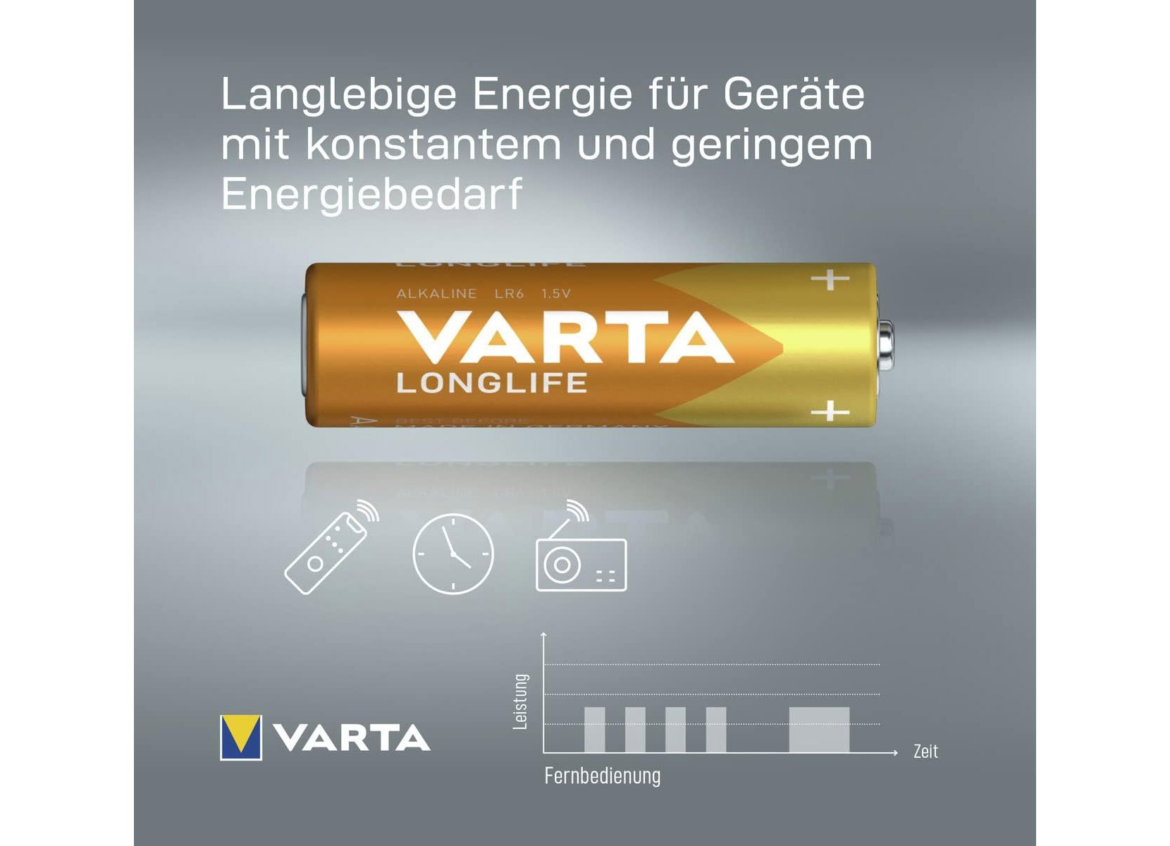 VARTA Longlife AA LR6 Alkaline Batterien 30er-Pack