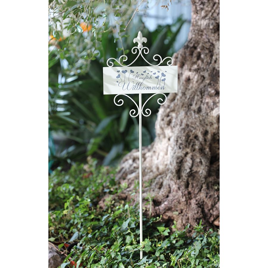 Gartenstecker Herzlich Willkommen 100cm