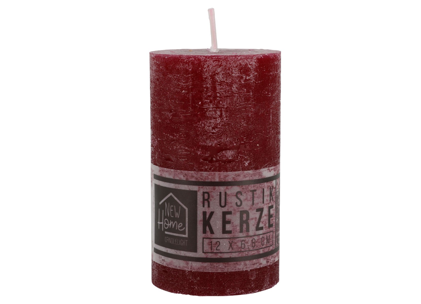 Kerze Rustikal 68x120mm Bordeaux