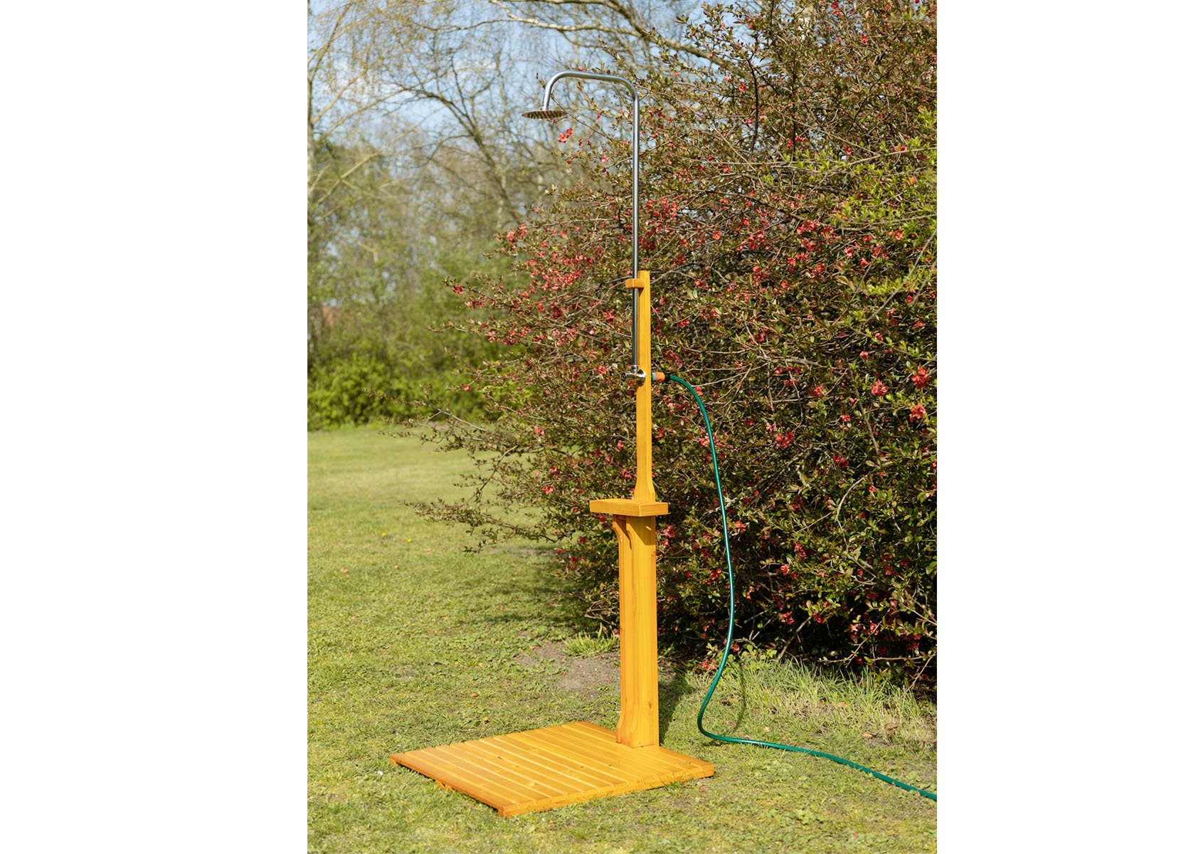 Gartendusche aus geöltem Kiefernholz 75x75x220cm