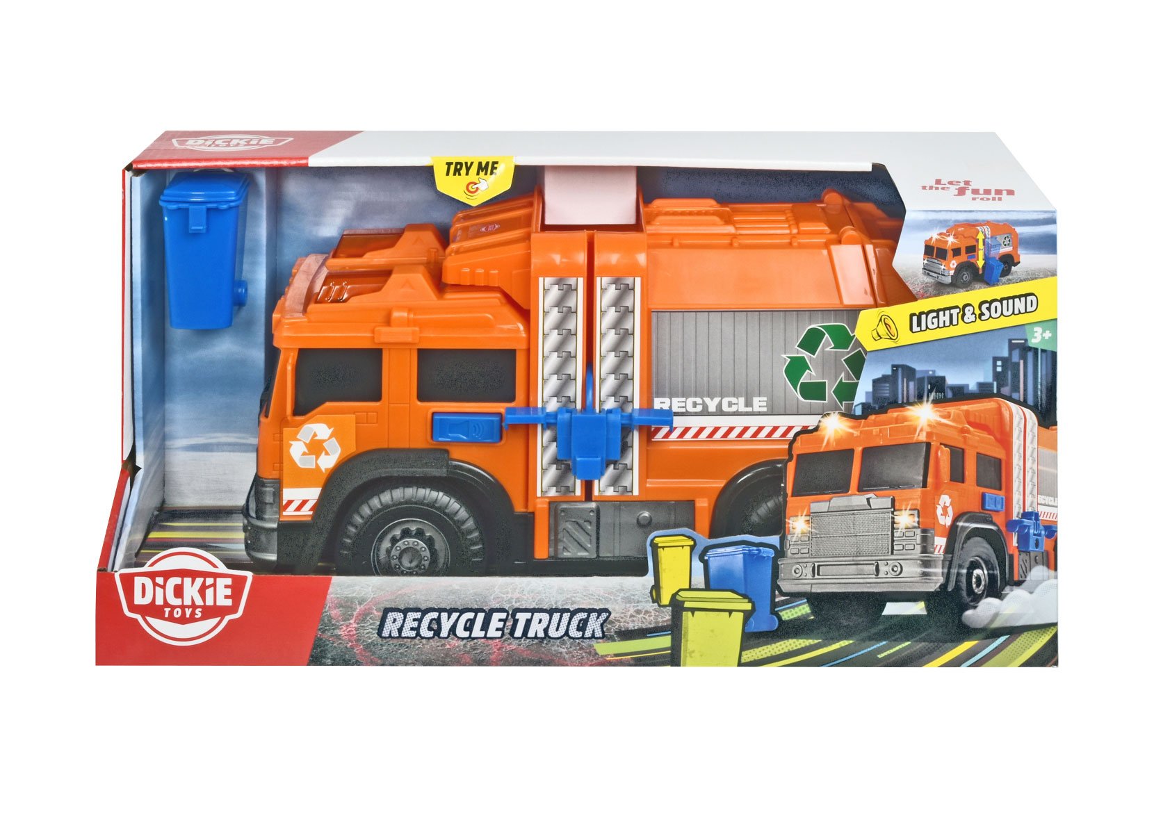 Dickie Toys Müllwagen mit Freilauf, Licht und Ton 30cm